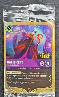 Lorcana Promo #44/P3 Maleficent Sealed Wilds of the Unknown Disney Promo Card - Image 1