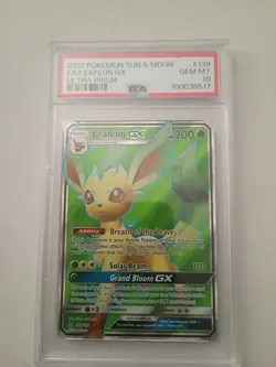 Pokemon 2018 Sun & Moon Ultra Prism Full Art GX Leafeon #139 PSA 10 GEM MINT - Image 2