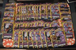 Qty: 47 - Pokemon TCG Sun & Moon Unified Minds Booster Mini Packs & Display Box - Image 1