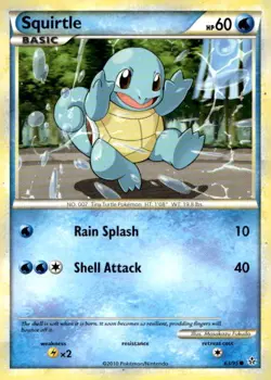 Squirtle 63/95 Common HGSS Unleashed Pokemon Lightly Played - Image 1