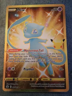 Mew 25/25 Celebrations Gold Secret Rare Pokemon TCG Near Mint - Image 1