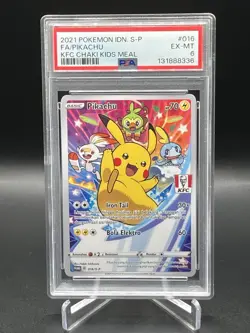 2021 Pokemon Pikachu Kids Meal Promo Indonesian KFC PSA 6 - Image 1