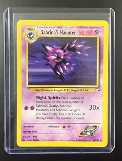 Pokemon TCG 1999 Sabrina's Haunter 58/132 Gym Heroes Regular Unlimited 50 HP - Image 1