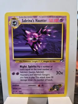 Pokemon Card Gym Heroes Sabrina's Haunter 58/132 WOTC, Near Mint Condition - Image 1