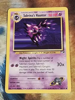 2000 Pokemon Gym Heroes - Sabrina's Haunter 58/132 Uncommon - NM - Image 1