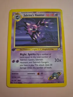 Pokemon Sabrina's Haunter 1st Edition Gym Heroes 58/132 WOTC Vintage Near Mint - Image 1