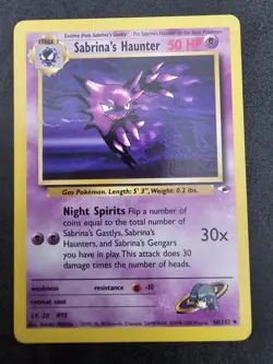 👻 Pokemon TCG Sabrina's Haunter 58/132 Gym Heroes Vintage WOTC NM 👻 - Image 1