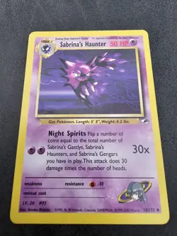 👻 Pokemon TCG Sabrina's Haunter 58/132 Gym Heroes Vintage WOTC NM 👻 - Image 2