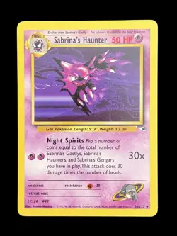 Pokemon TCG Sabrina's Haunter 58/132 Gym Heroes Regular Uncommon WOTC - Image 1