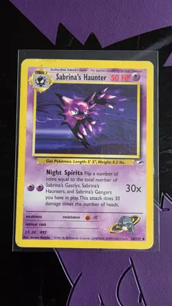Pokemon TCG Sabrina's Haunter Uncommon Card 58/132 Gym Heroes Series - Image 1