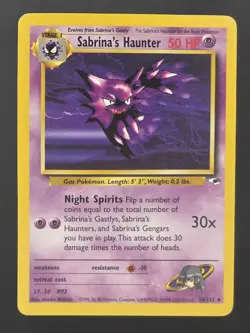 Sabrina's Haunter 58/132 - Gym Heroes - Pokemon TCG WOTC - LP - Image 1