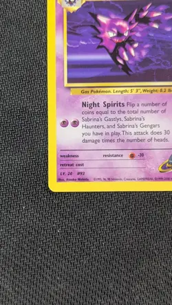 Pokemon TCG Sabrina's Haunter Uncommon Card 58/132 Gym Heroes Series 2000 - Image 4
