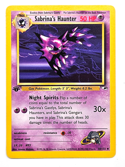 Pokemon TCG: Sabrina's Haunter 1st Edition 58/132 Gym Heroes MP - Image 1