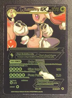 Pokemon Black Foil Fan Art M Lopunny EX Full Art 159/30C Display Card - Image 1
