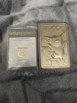 1999 Burger King promo Gold Plated Pokemon PIKACHU Card - Image 3