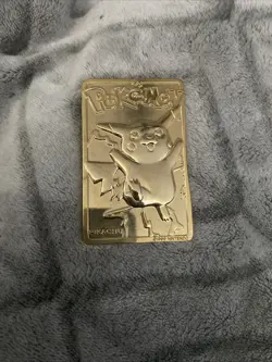 1999 Burger King promo Gold Plated Pokemon PIKACHU Card - Image 4