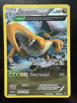 Pokemon Dragonite (52 Delta) 52/108 Roaring Skies Reverse Holo (Damaged) - Image 1