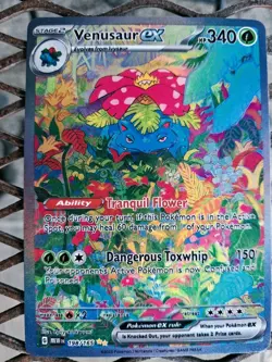 Pokemon TCG Venusaur ex 198/165 SV 151 SIR Holo Full Art English 2023 - Image 3