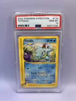 2002 POKEMON EXPEDITION #134 TOTODILE PSA 10 LOW POP - Image 1