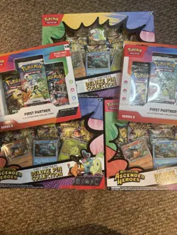 Pokemon Ascended Hero’s Pin Collection Set Of 3 And First Partner Series 2 Lot 2 - Image 1
