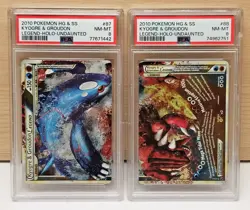 2010 POKEMON KYOGRE & GROUDON PSA 8 SET #87 #88 HEARTGOLD & SOULSILVER LEGEND - Image 1