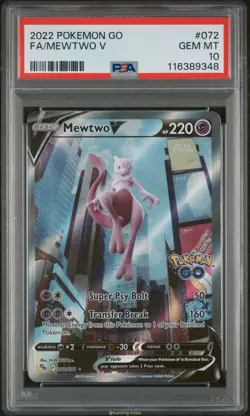 Mewtwo V 072 PSA 10 Pokemon Go Pokemon Alt Art JC004 - Image 1