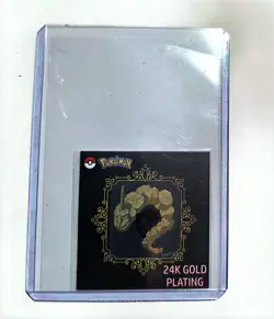 Onix 24k Gold Plated Pokemon Sticker Korean Striking Popping Candy NM - Image 3