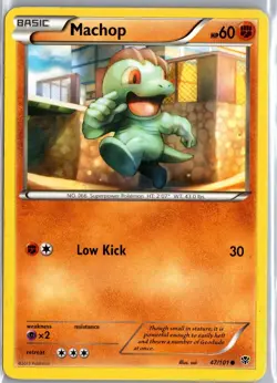 Machop 47/101 Common Plasma Blast Pokemon Moderately Played - Image 1