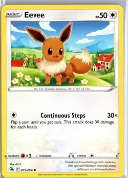 Eevee 205/264 Common Fusion Strike Pokemon Lightly Played - Image 1