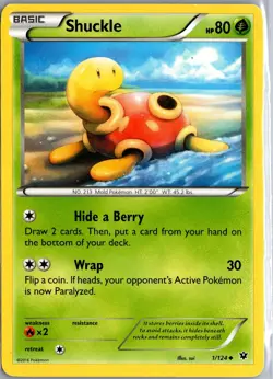Shuckle 1/124 Uncommon Fates Collide Pokemon Moderately Played - Image 1
