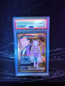 PSA 10 Pokemon TCG Team Rocket’s Mewtwo 240/182 Scarlet & Violet Destined Rivals - Image 1