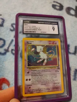 2000 POKEMON BLACK STAR PROMOS - POKEMON LEAGUE - HOLO #9 MEW CGC 9 W/Guard - Image 3