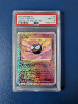 Pokemon TCG Gastly Reverse Holo 76/110 Legendary Collection PSA 8 WOTC Card - Image 1