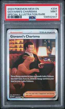 Giovanni's Charisma 204/165 Special Illustration Rare 151 Pokemon PSA 9 - Image 1