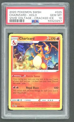 Pokemon Charizard Vivid Voltage Cracked Ice Holo #025 PSA 10 Gem Mint - Image 1