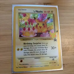 Pokemon Celebrations 25th Anniversary Birthday Pikachu #24 Black Star Promo - Image 1