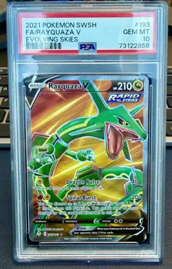 Pokemon Rayquaza V 193/203 Full Art Evolving Skies - PSA 10 - Image 1