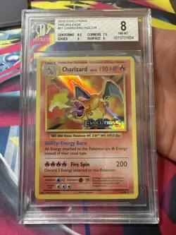 *US SELLER* 2016 POKEMON XY EVOLUTIONS PRERELEASE- #11 CHARIZARD-HOLO PSA 8 - Image 1