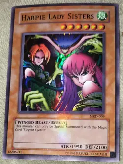 Yu-Gi-Oh TCG Harpie Lady Sisters MRD-009 Unlimited Super Rare Card NM - Image 1