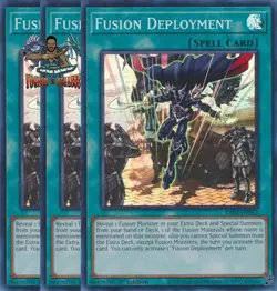 Yugioh! 3x Fusion Deployment RA02-EN065 Super Rare 1st Ed NM - Image 1