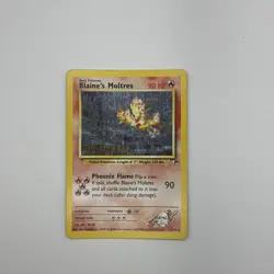 Pokemon TCG Gym Heroes 1/132 Holo Rare Card Blaine's Moltres - Image 2