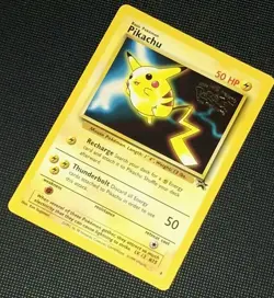 NM Pokemon PIKACHU Card BLACK STAR PROMO Set #4 Movie Release WB Stamped WOTC - Image 1