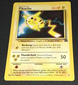 NM Pokemon PIKACHU Card BLACK STAR PROMO Set #4 Movie Release WB Stamped WOTC - Image 5