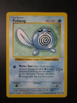 POLIWAG BASE SHADOWLESS POKEMON CARD 59/102 NEVER PLAYED COND NM- - Image 1