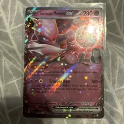 Pokemon Team Rocket's Mewtwo ex 079/217 w/Sleeve and Top Loader. - Image 1