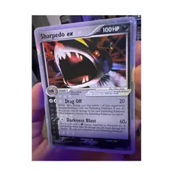 Pokemon Sharpedo ex 104/107 EX Deoxys Ultra Rare Holo THREE SWIRL ON BORDER! 🌀 - Image 1