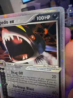 Pokemon Sharpedo ex 104/107 EX Deoxys Ultra Rare Holo THREE SWIRL ON BORDER! 🌀 - Image 2