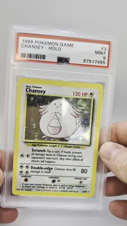 Chansey 3/102 Base Set Unlimited PSA 9 MINT Holo Pokemon TCG Card WOTC 1999 - Image 2