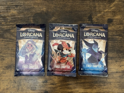 3 x THE FIRST CHAPTER Lorcana Booster Packs ART SET Disney TCG NEW SEALED - Image 1