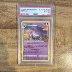 PSA 10 2023 Pokemon TCG Trick or Trade Gengar 066/196 Holo Rare - Image 1